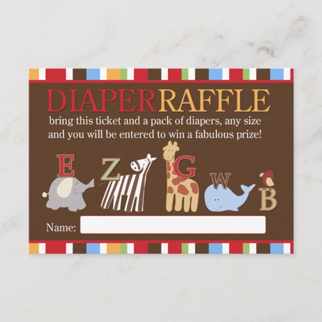 Soupe Alphabet ABC Baby shower Déchets Carte Raffi (Devant)