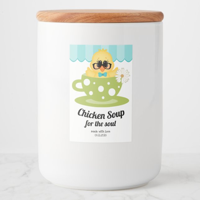 Soupe de poulet maison Mug Cute Étiquette (Devant)