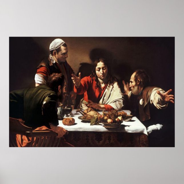 Souper à Emmaus Analyse Caravaggio Poster (Devant)
