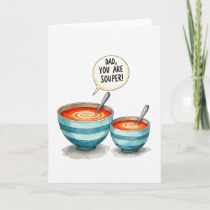 Souper Dad Watercolor-Kunstkarte Karte