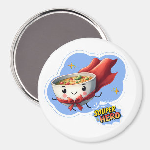 Souper Hero, Super Hero Soup Pun   Magnet