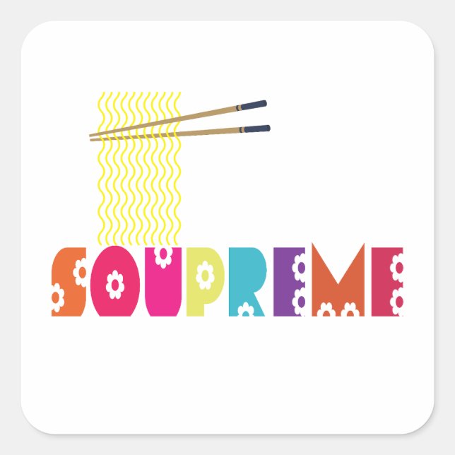 Soupreme Quadratischer Aufkleber (Vorderseite)