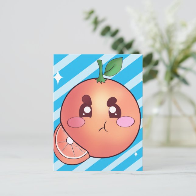 Sour Angry Orange Fruit Postkarte (Stehend Vorderseite)