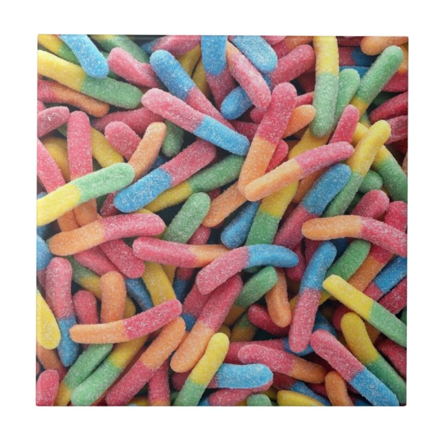 Sour Gummy Worms Fliese (Vorderseite)