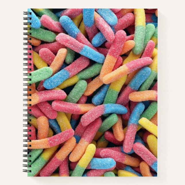 Sour Gummy Worms Notizbuch (Vorderseite)