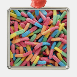 Sour Gummy Worms Ornament Aus Metall