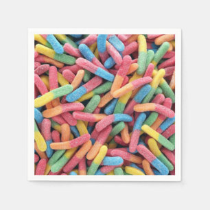 Sour Gummy Worms Serviette