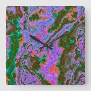 Sour Marble Quadratische Wanduhr