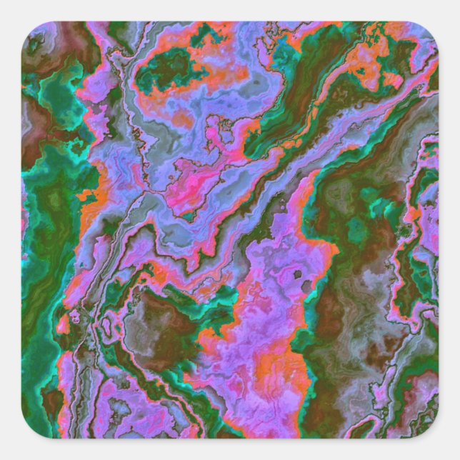 Sour Marble Quadratischer Aufkleber (Vorderseite)
