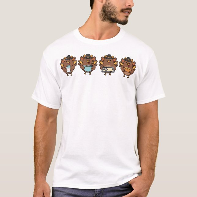 Sourdough Baker Turkey Funny Thanksgiving T-Shirt (Vorderseite)