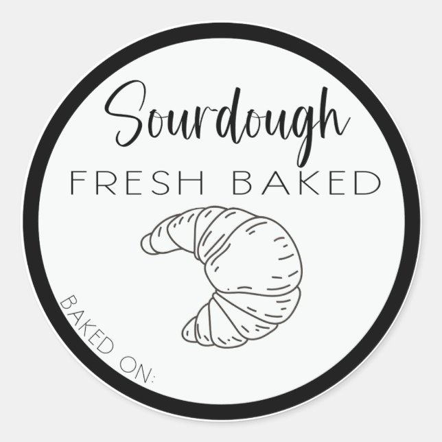 SOURDOUGH CROISSANT-Etikett, hausgemachte Croissan Runder Aufkleber (Vorderseite)