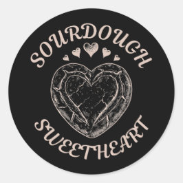 Sourdough Sweetheart Funny Valentine Heart Bread Runder Aufkleber