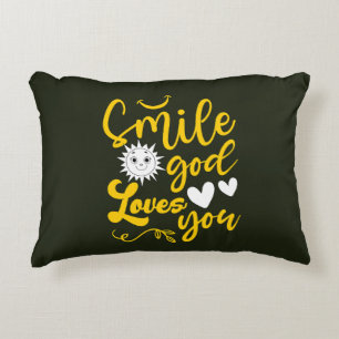 Souriez Dieu vous aime Accent Coussin