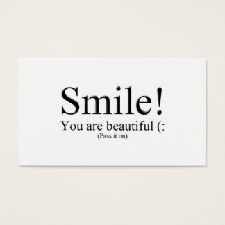 Souriez ! Vous êtes belle ( :