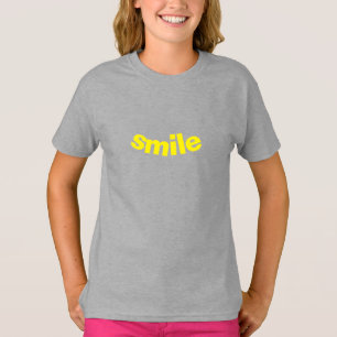 "sourire" grand sourire - lettres jaunes T-shirt