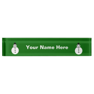 Sourire Noël Snowman Custom Desk Plaque d'identifi
