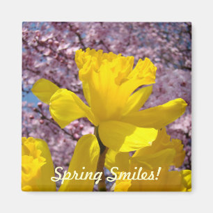 Sourires de printemps ! Aimants Jaunes Fleurs de N