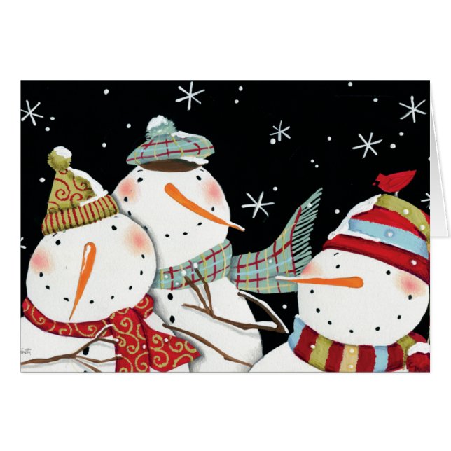 Sourires modernes de bonhommes de neige (Devant horizontal)