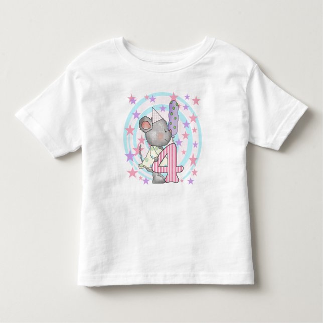 Souris 4e anniversaire T-shirts et cadeaux (Devant)
