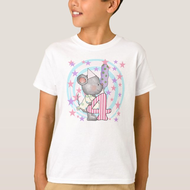 Souris 4e anniversaire T-shirts et cadeaux (Devant)