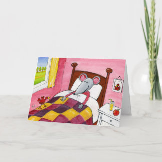 Souris au lit - Carte de bien-être