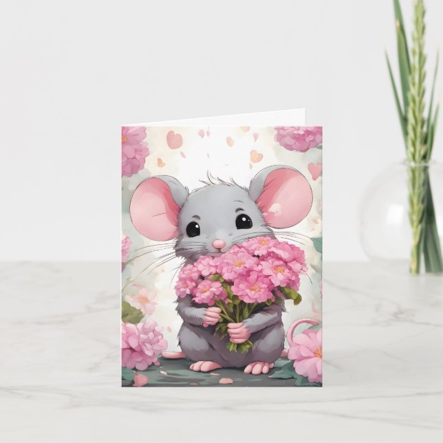 Souris Aux Fleurs Roses (Devant)