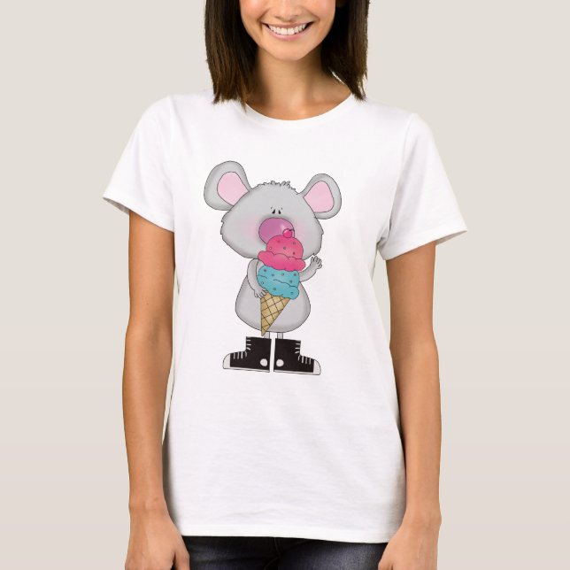 Souris avec des T-shirts et des cadeaux de crème (Devant)