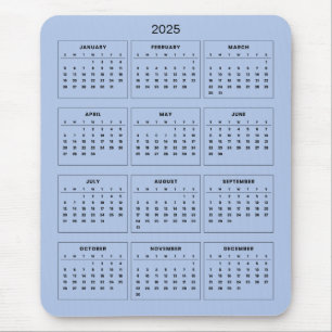 Souris Calendrier 2025 simple mais élégant   Tapis de sou