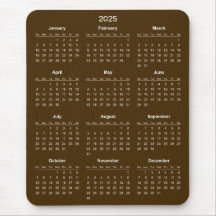 Calendrier 2025 simple mais élégant | Tapis de sou