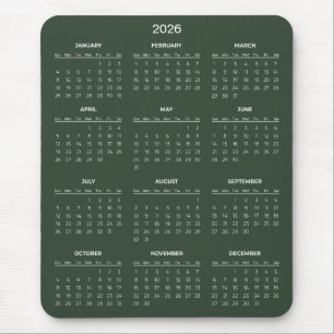 Souris Calendrier 2026 Simple mais Élégant Tapis de sou
