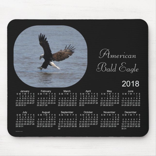 Souris Calendrier de 2018 Eagle chauve par le tapis de (Devant)
