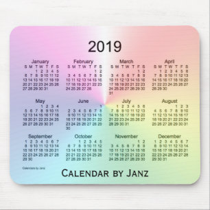 Souris Calendrier de 2019 miroitements par le tapis de