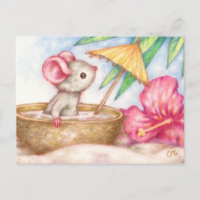 Souris - Carte postale Art Plage (Devant)