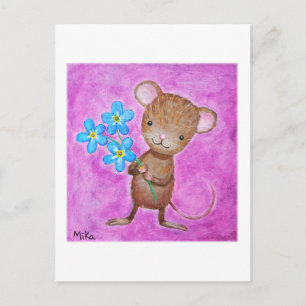 Souris Carte postale Cute Souris Oubliez-moi pas F