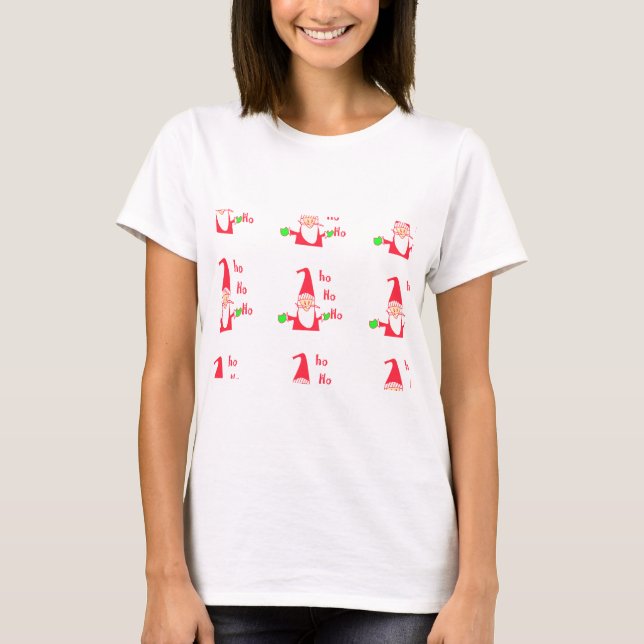 Souris Cartoon Matin Père Noël Ho Ho Ho T-Shirt (Devant)