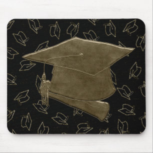 Souris Casquette d'obtention du diplôme et tapis de