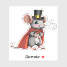 Souris Cute Dans Un Sticker De Vêtements Maire