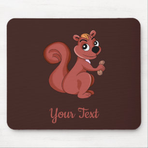 Souris Cute écureuil en bande dessinée avec un tapis de s