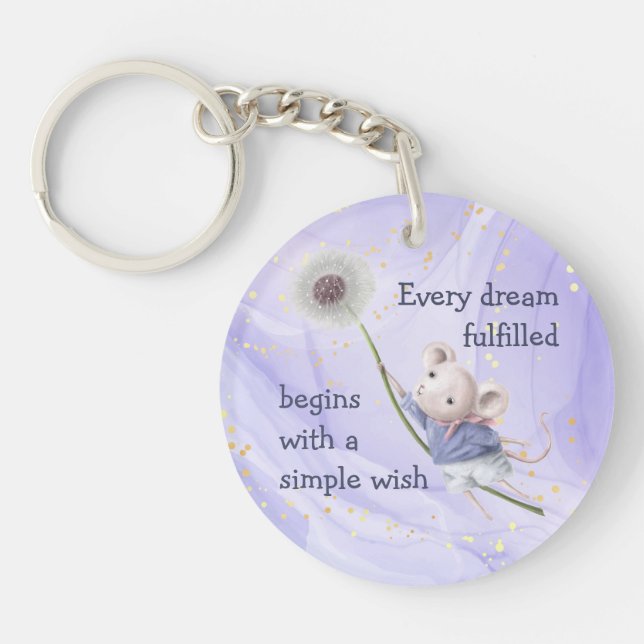 Souris Dandelion Chaque Rêve Simple Porte - clé (Devant)