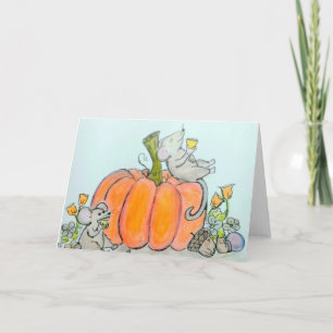 Souris de carte de bon thanksgiving ou d'automne