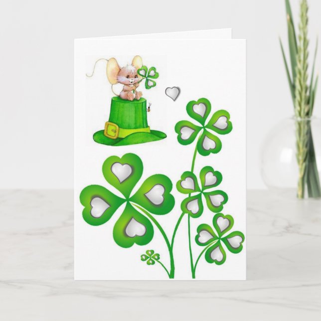 Souris de la carte de voeux de la Saint Patrick (Devant)