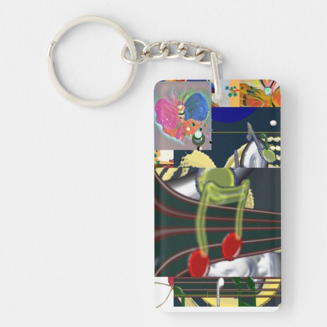 Souris de musique Porte - clé acrylique (Devant)