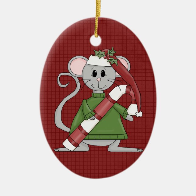 Souris de Noël Céramique Ornement de Noël (Devant)