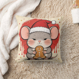 Souris de Noël Coussin de jet chinois Zodiaque Rat