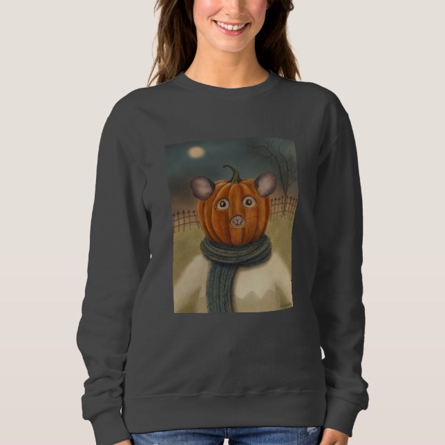 Souris de pompkinhead Sweatshirt d'Halloween (Devant)