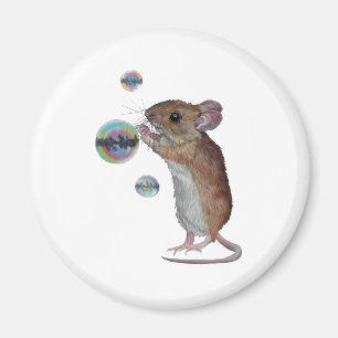 Souris et bulles aimant frigo