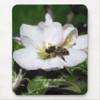 Fleur de Pommier & Abeille Macro Photo | Tapis de