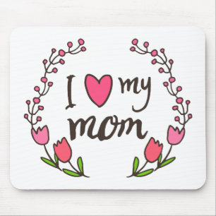 Souris J'aime ma mère Joyeuse fête des mères   Tapis de s