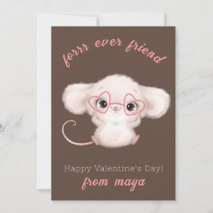 Souris mignonne Carte Valentine de classe