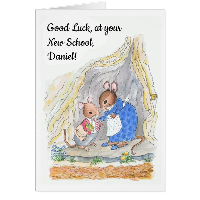 Souris sur mesure Bonne chance Nouvelle école (Devant)